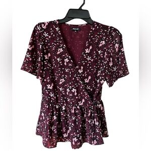 Madewell chiffon flutter sleeve top